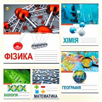 Купить Тетрадь 24 л. клетка "Предметні" Тетрада  оптом